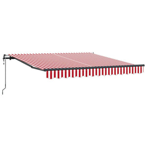 Tenda Retrattile Rosso e bianco 350 x 250 cm Tessuto 3330273