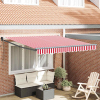 Tenda da sole elettrica retrattile a strisce rosse e bianche 350x250 cm 3330278
