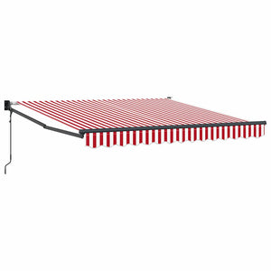 Tenda da sole elettrica retrattile a strisce rosse e bianche 350x250 cm 3330278