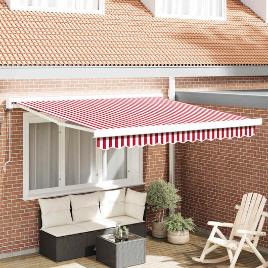 Tenda Retrattile Automatica  a Strisce Rosse e Bianche 350 x 250 cm 3330280