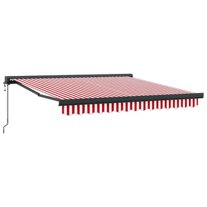 Tenda Retrattile Rosso e bianco 350 x 250 cm Tessuto, Metallo 3330282