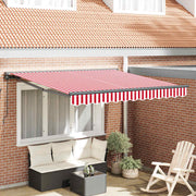 vidaXL Tenda Retrattile Striscia Rossa e Bianca 350x250 cm Tessuto
