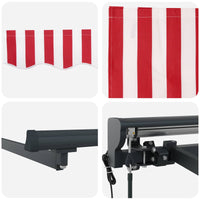 Tenda Retrattile Striscia Rossa e Bianca 350x250 cm Tessuto 3330284