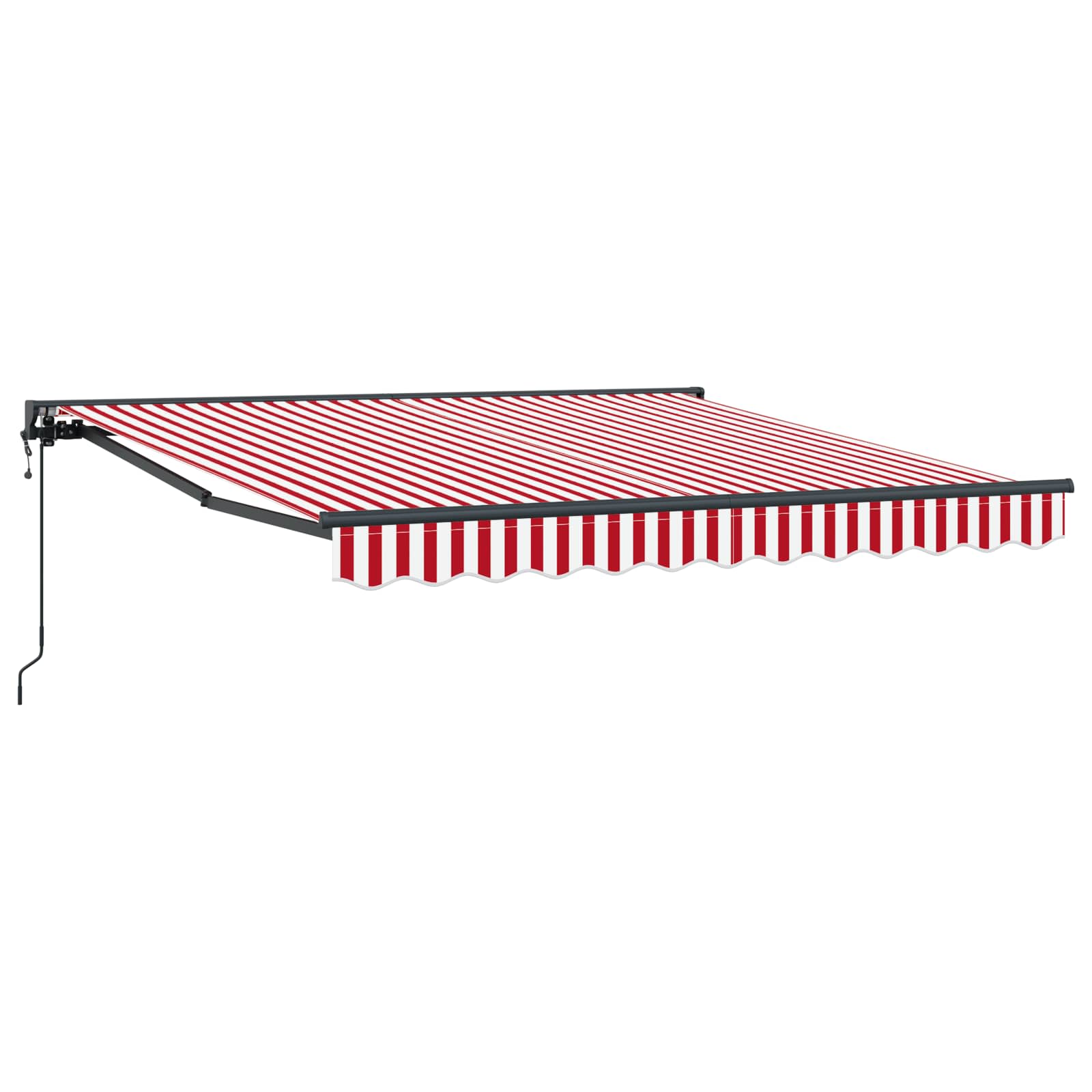 Tenda Retrattile Striscia Rossa e Bianca 350x250 cm Tessuto 3330284