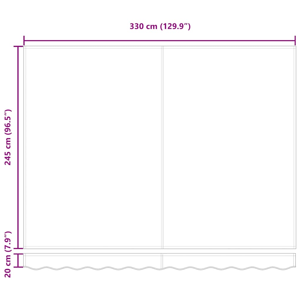 vidaXL Tenda Retrattile Striscia Multicolore 350x250 cm Tessuto