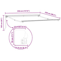 Tenda Retrattile Striscia Multicolore 350x250 cm Tessuto 3330301