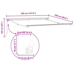 Tenda Retrattile Striscia Multicolore 350x250 cm Tessuto 3330301