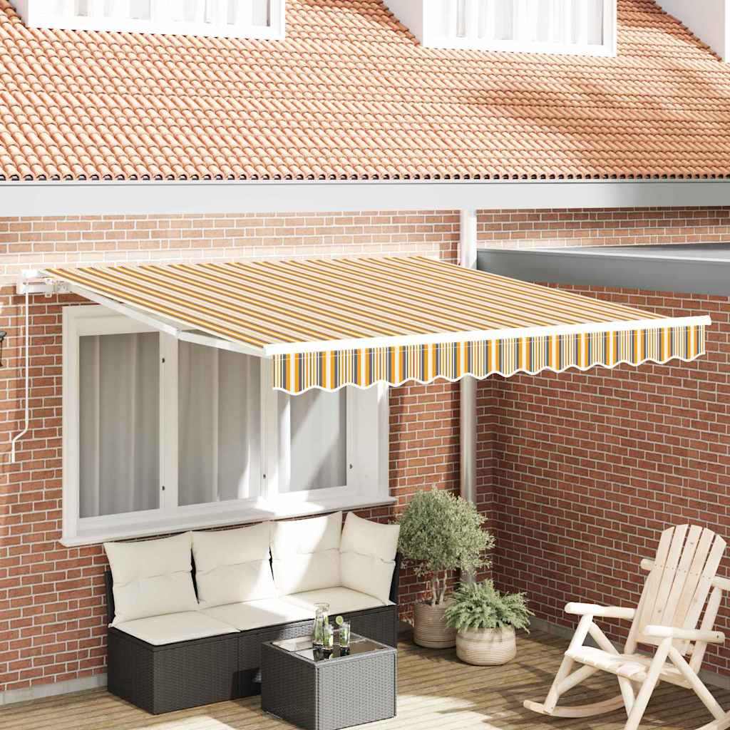Tenda Retrattile Giallo e grigio e bianco 350 x 250 cm Tessuto 3330303