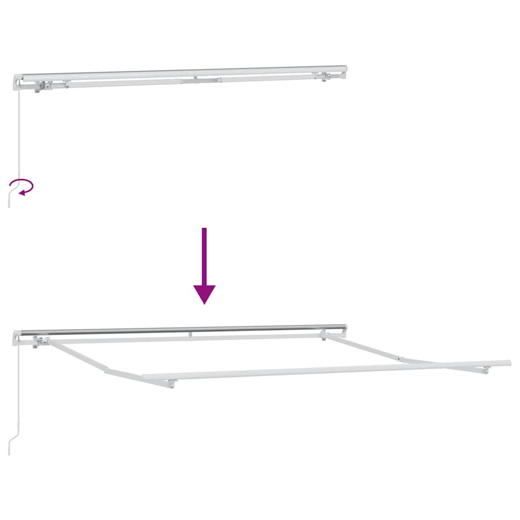 Tenda Retrattile Giallo e grigio e bianco 350 x 250 cm Tessuto 3330303