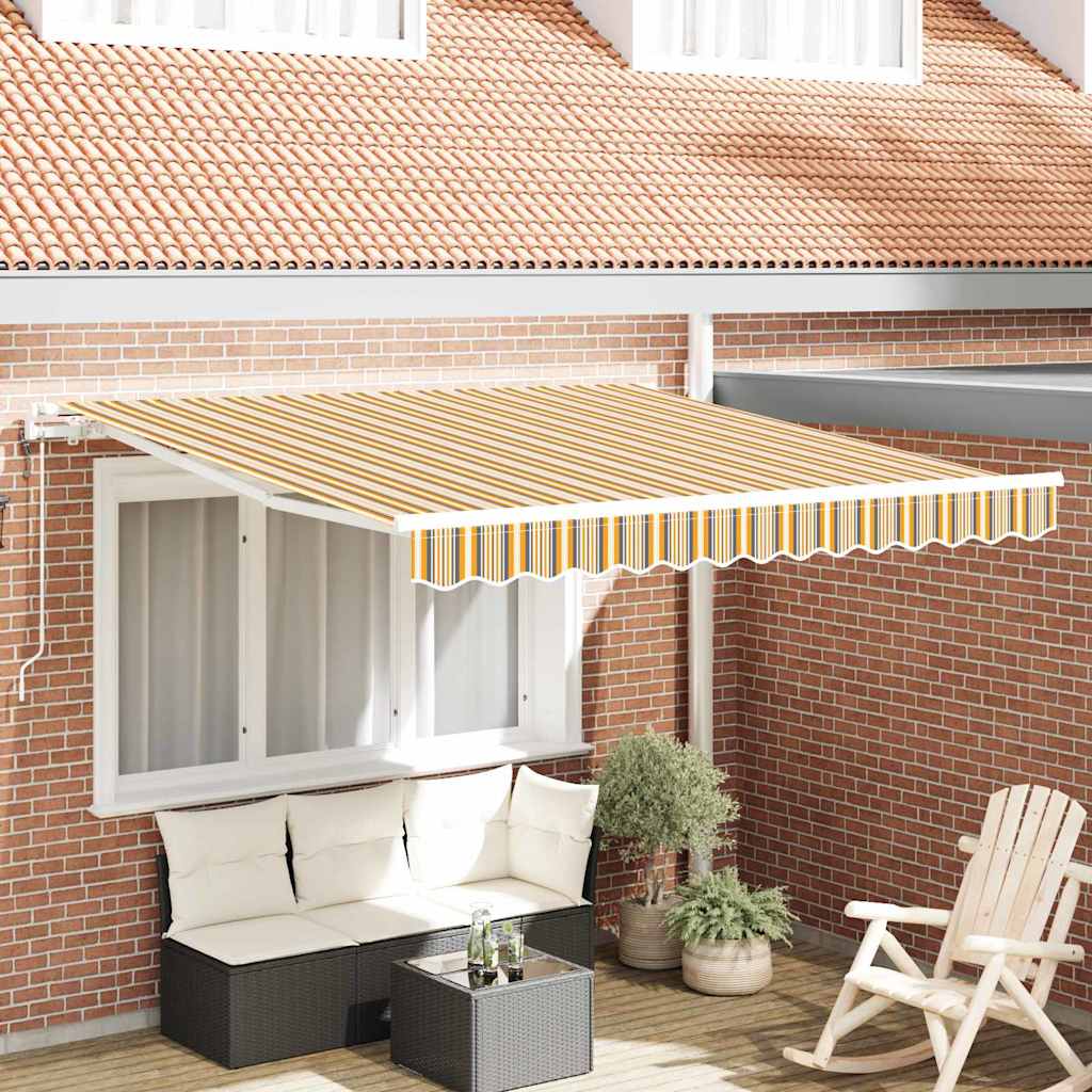 Tenda Retrattile Giallo, Grigio, Bianco 350 x 250 cm 3330305