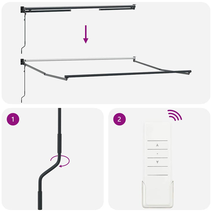 Tenda da Sole Retrattile Automatica a Strisce Multicolore 350x250 cm 3330314