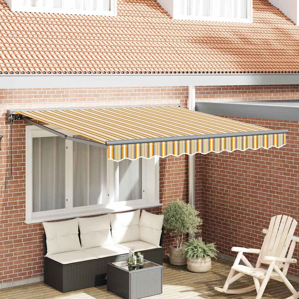 vidaXL Tenda Retrattile Striscia Multicolore 350x250 cm Tessuto