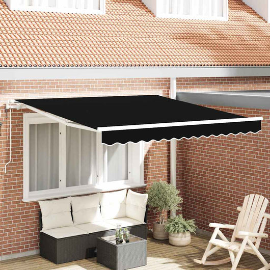 Tenda Retrattile Nero 350 x 250 cm Nero 3330323