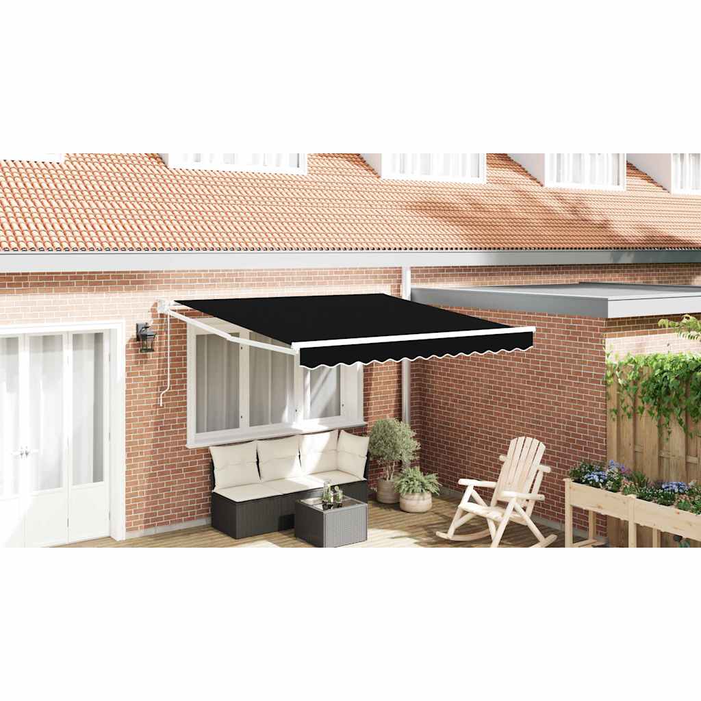 Tenda da sole retrattile automatica nera 350x250 cm 3330330