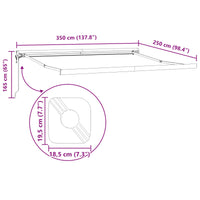 Tenda Retrattile Nero 350 x 250 cm Tessuto, Metallo 3330336