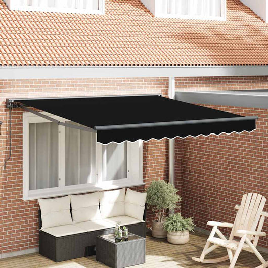 Tenda Retrattile Nero 350x250 cm Tessuto 3330337