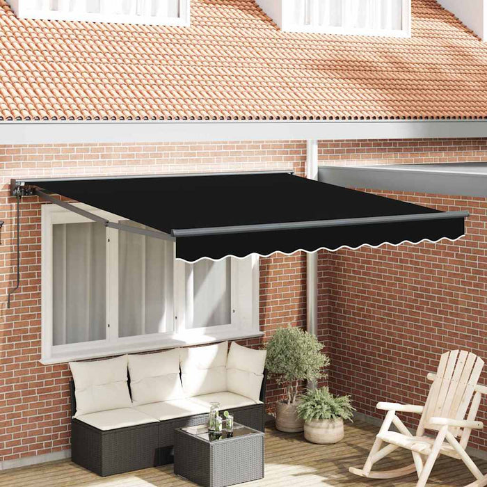 Tenda Retrattile Nero 350x250 cm Tessuto 3330337