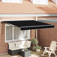 Tenda Retrattile Nero 350x250 cm Tessuto 3330338