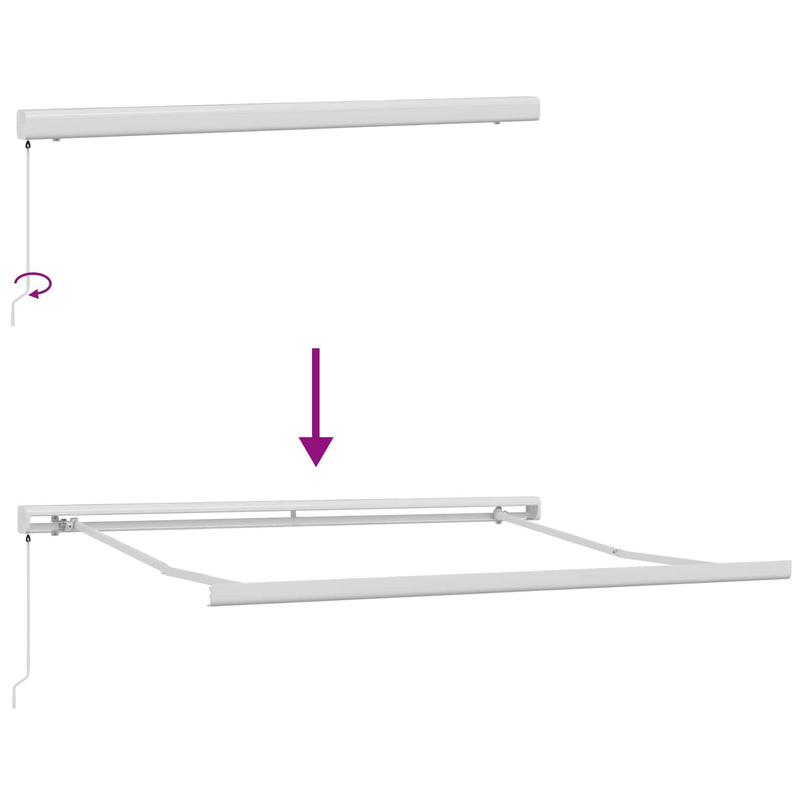 Tenda Retrattile Grigio chiaro 350 x 250 cm Tessuto e Metallo 3330387