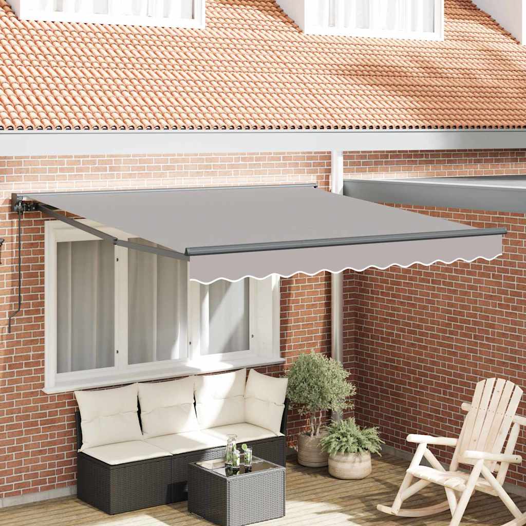 vidaXL Tenda Retrattile Grigio chiaro 350x250 cm Tessuto