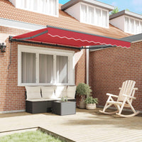 Tenda Retrattile Rosso 350 x 250 cm Poliestere e Metallo 3330445