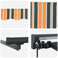 vidaXL Tenda Retrattile Verde e Giallo 350x250 cm Tessuto