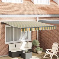 Tenda Retrattile Verde e Giallo 350x250 cm Tessuto 3330463