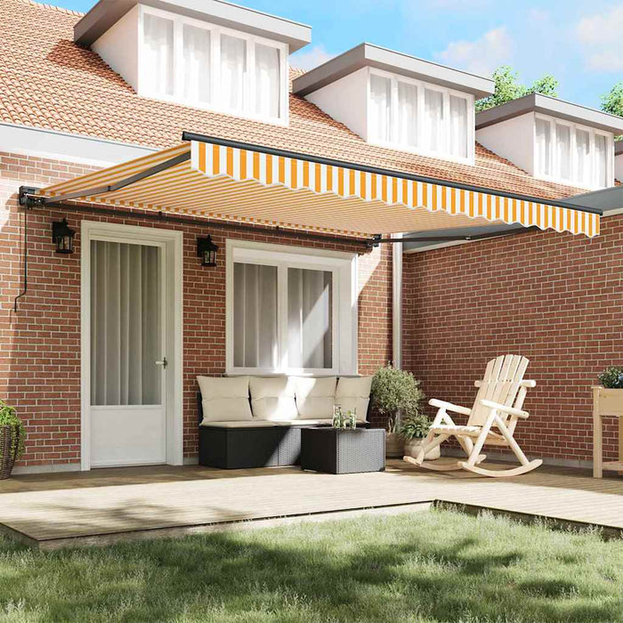 Tenda Retrattile Giallo e bianco 400x300 cm Tessuto 3330497