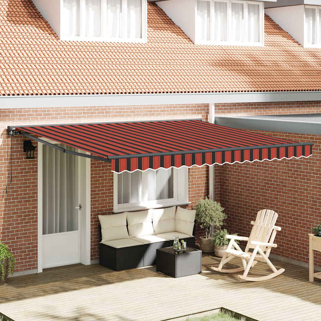 vidaXL Tenda Retrattile Arancione e Marrone 400x300 cm Tessuto