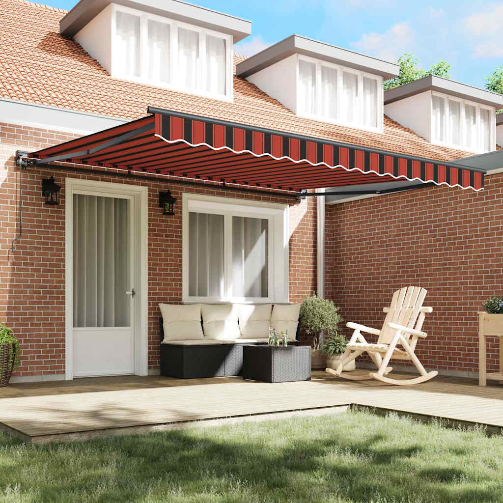 vidaXL Tenda Retrattile Arancione e Marrone 400x300 cm Tessuto