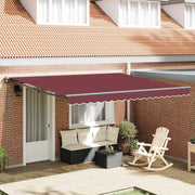 vidaXL Tenda Retrattile Rosso Borgogna 400x300 cm Tessuto