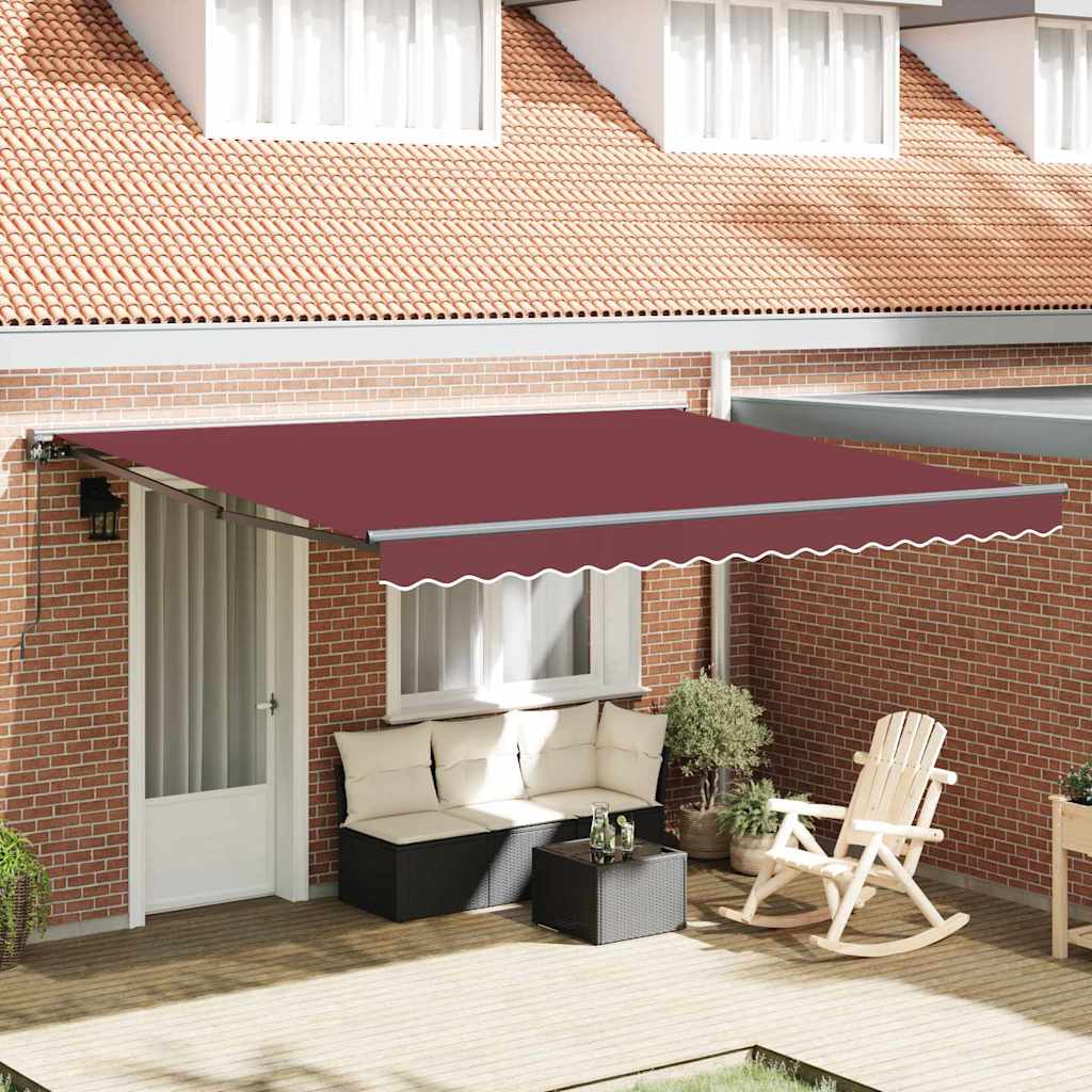 vidaXL Tenda Retrattile Rosso Borgogna 400x300 cm Tessuto