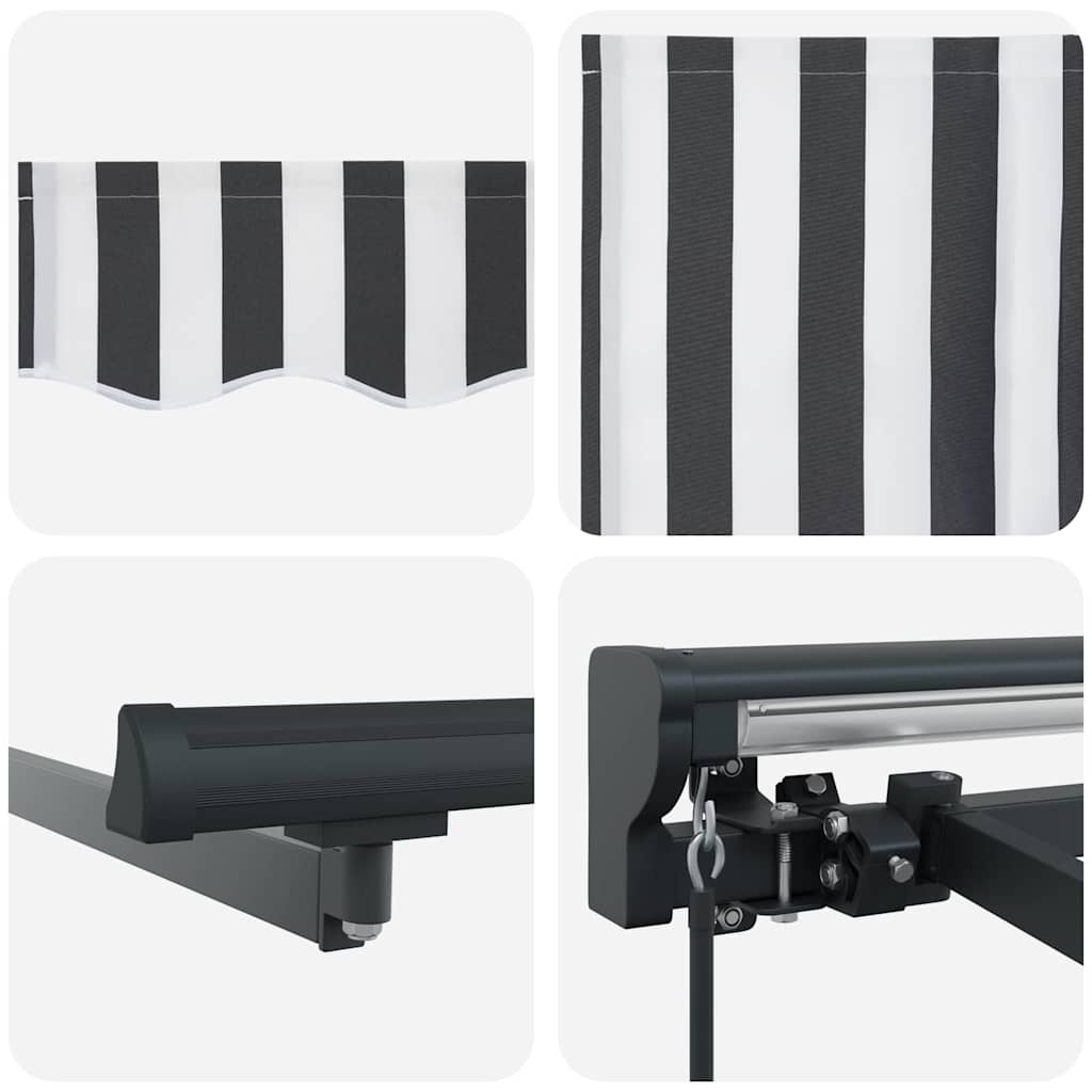 vidaXL Tenda Retrattile Antracite e Bianco 400x300 cm Tessuto