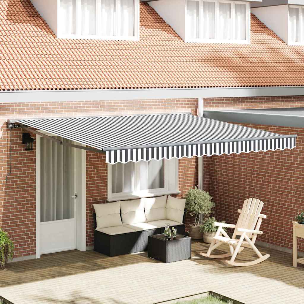 vidaXL Tenda Retrattile Antracite e Bianco 400x300 cm Tessuto