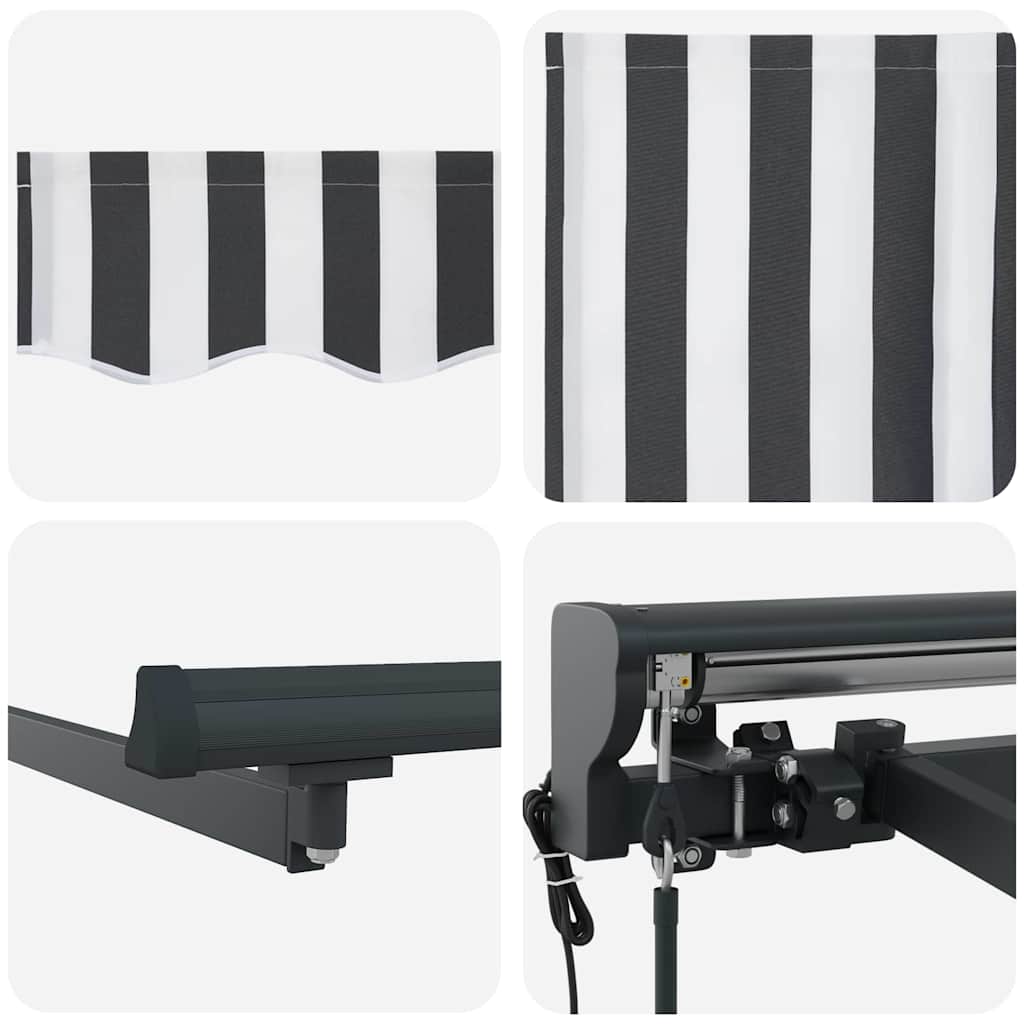 vidaXL Tenda Retrattile Antracite e Bianco 400x300 cm Tessuto