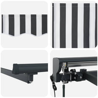 Tenda Retrattile Antracite e Bianco 400x300 cm Tessuto 3330526