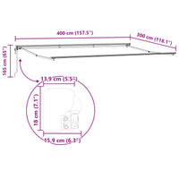 Tenda Retrattile Antracite e Bianco 400x300 cm Tessuto 3330526