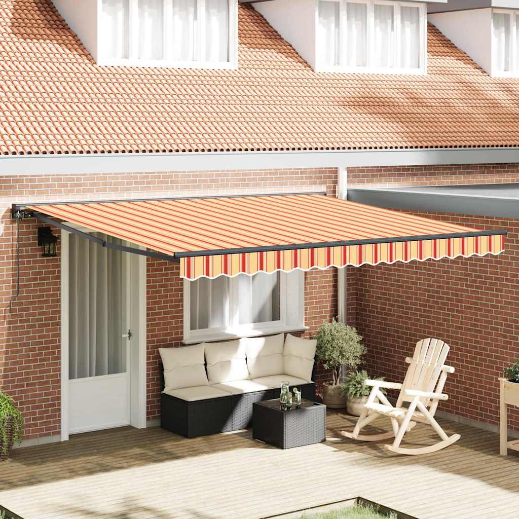 vidaXL Tenda Retrattile Giallo e Arancione 400x300 cm Tessuto