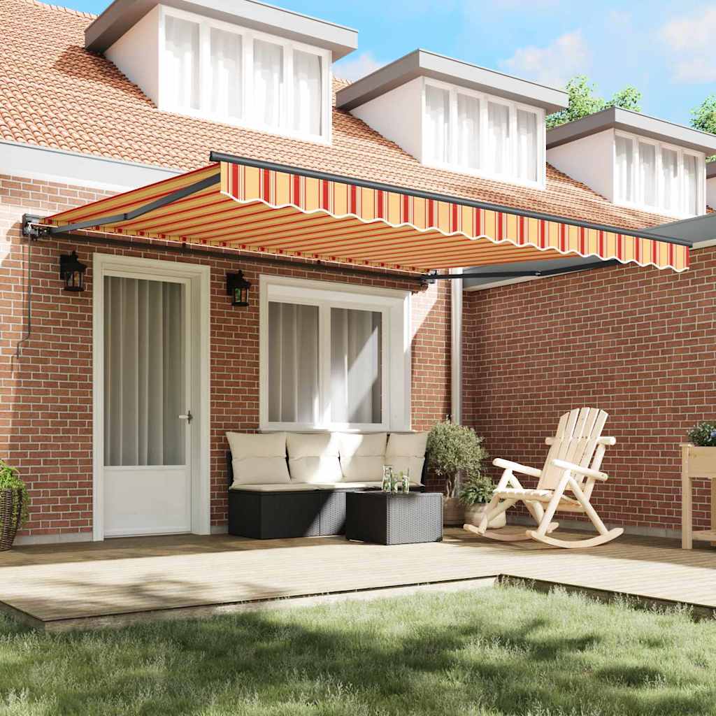 vidaXL Tenda Retrattile Giallo e Arancione 400x300 cm Tessuto