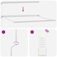 Tenda Parasole Retrattile Automatica  a Strisce Rosse e Bianche 400x300 cm 3330555