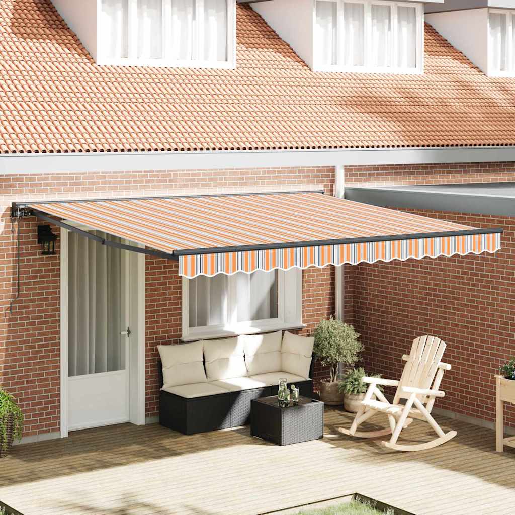 vidaXL Tenda Retrattile Striscia Multicolore 400x300 cm Tessuto