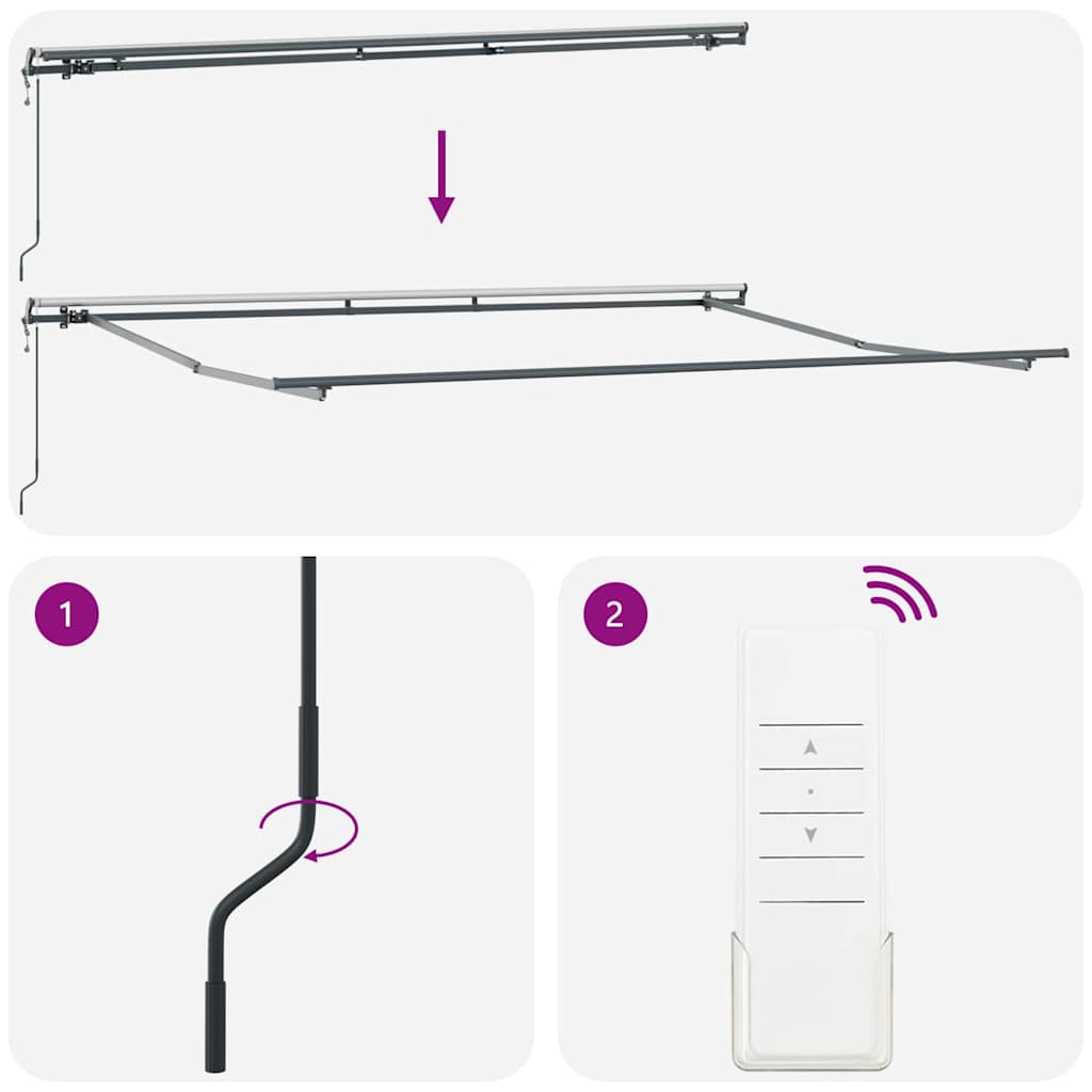 Tende da sole automatiche e retrattili rigate multicolore 400 x 300 cm 3330581