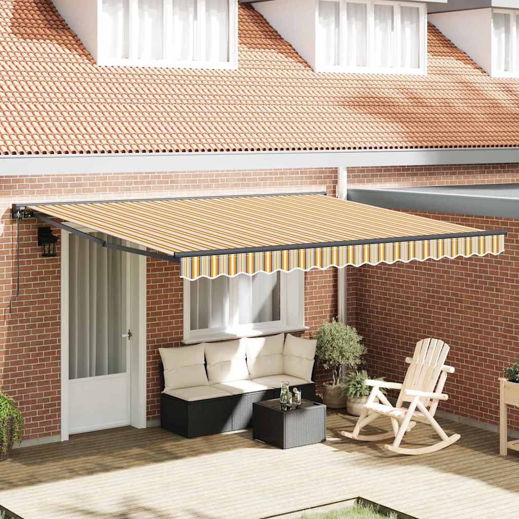 vidaXL Tenda Retrattile Striscia Multicolore 400x300 cm Tessuto