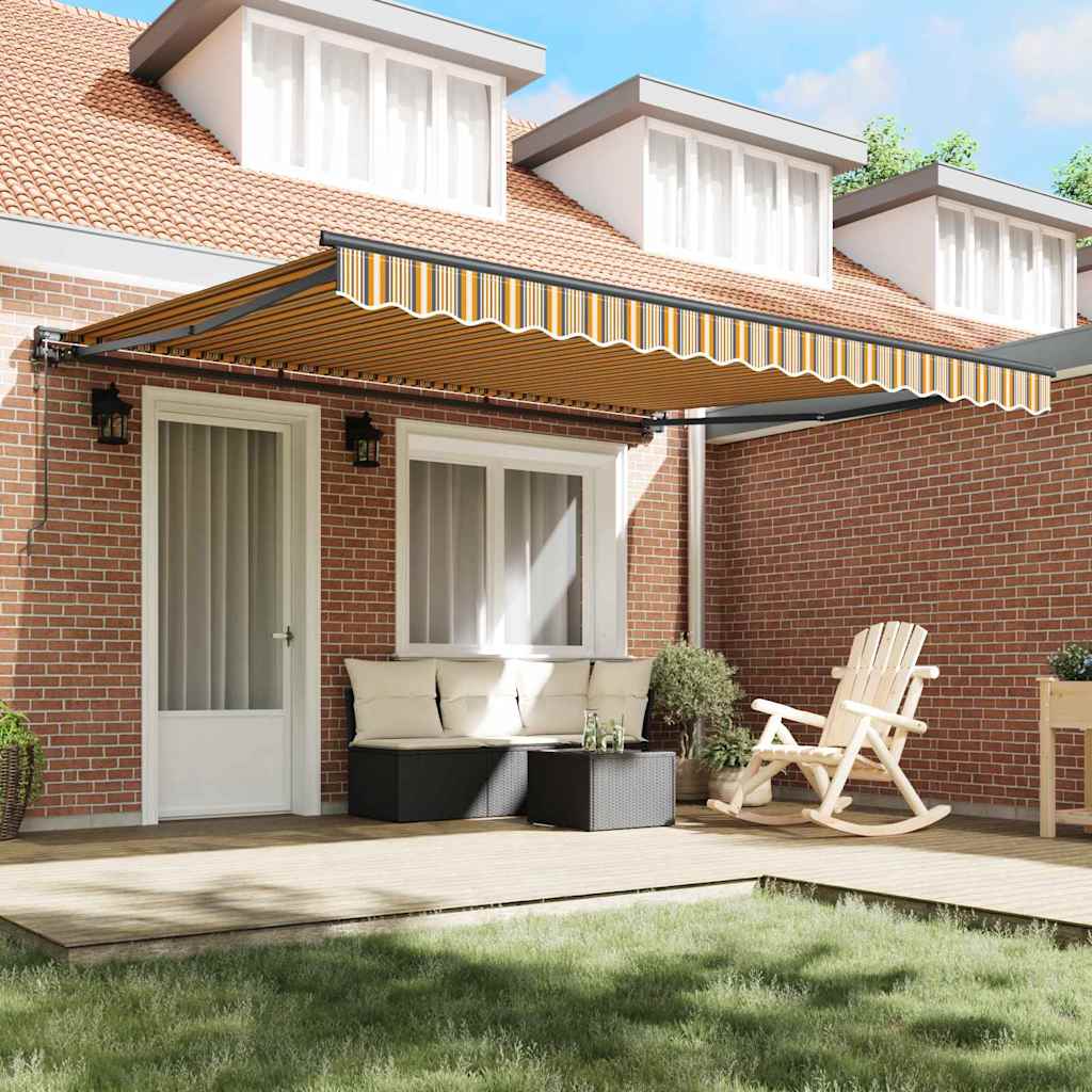 vidaXL Tenda Retrattile Striscia Multicolore 400x300 cm Tessuto