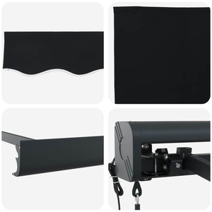 Tenda Retrattile Nero 400 × 300 cm Tessuto, Metallo 3330604