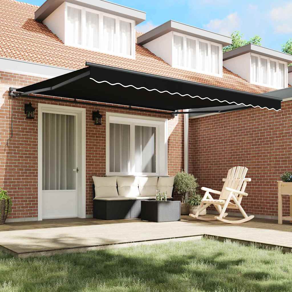 vidaXL Tenda Retrattile Nero 400x300 cm Tessuto