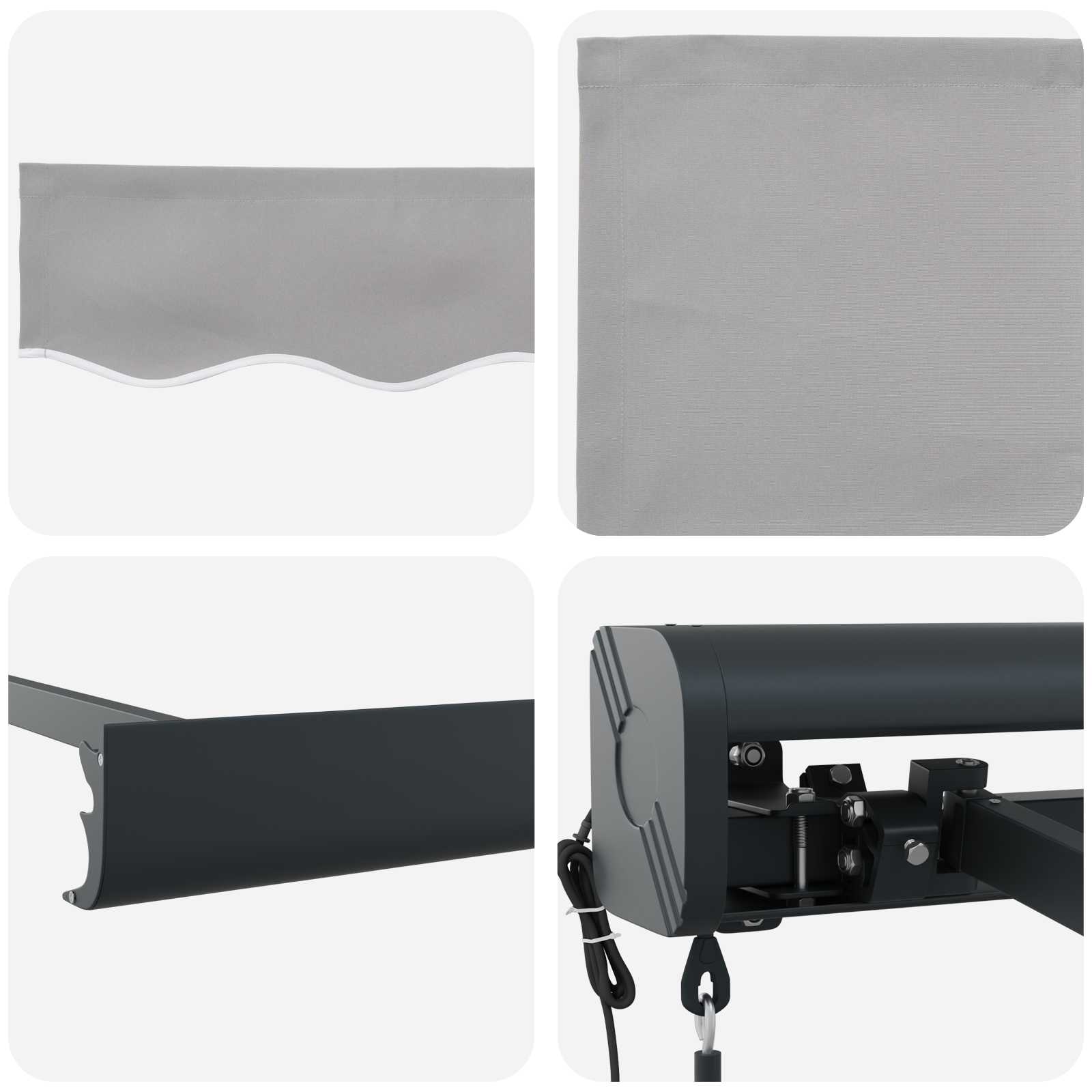 Tenda Retrattile Grigio chiaro 400 × 300 cm Tessuto, Metallo 3330652