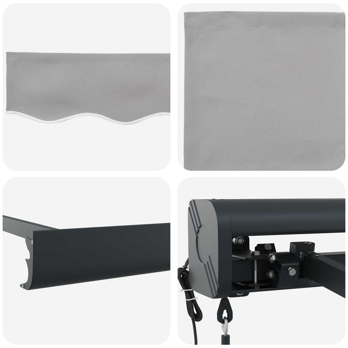 Tenda Retrattile Grigio chiaro 400 × 300 cm Tessuto, Metallo 3330652