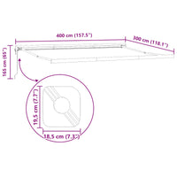 Tenda Retrattile Grigio chiaro 400 × 300 cm Tessuto, Metallo 3330652