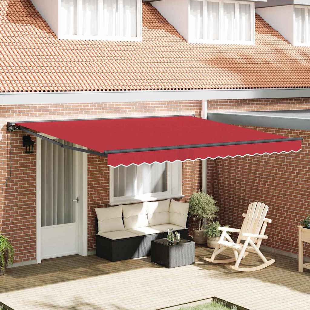 vidaXL Tenda Retrattile Rosso 400x300 cm Tessuto